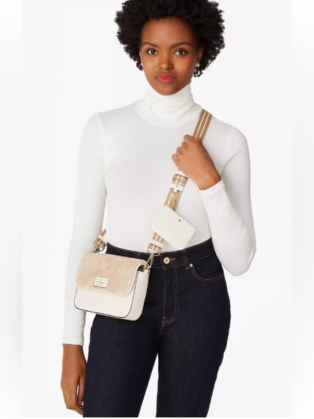Kate Spade Rosie Faux Shearling Small Flap Crossbody Bag Nwt